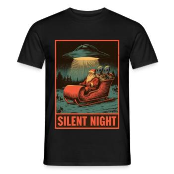 Silent Night Aliens - Männer T-Shirt - Schwarz - Vorne - AI Model Male 178 light (178cm)