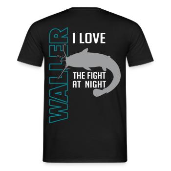 Waller fischen Nachtangeln Angler und Anglerin - Männer T-Shirt - Schwarz - Hinten - AI Model Male 178 light (178cm)