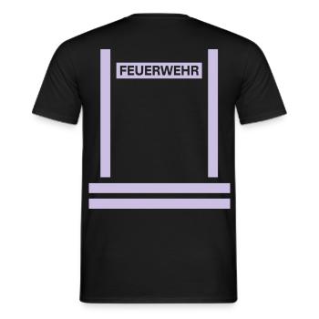 Feuerwehr Reflex Rücken - Männer T-Shirt - Schwarz - Hinten - AI Model Male 178 light (178cm)