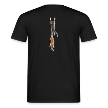 Katzen als Duo hängen – Mitschuldige Kätzchen - Männer T-Shirt - Schwarz - Hinten - AI Model Male 178 light (178cm)
