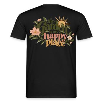 The Garden Is My Happy Place - Männer T-Shirt - Schwarz - Hinten - AI Model Male 178 light (178cm)