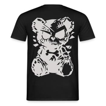 Grimmiger Zombie Bär im düsteren Cartoon Stil - Männer T-Shirt - Schwarz - Hinten - AI Model Male 178 light (178cm)