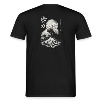 Japanese Great Wave – Japanese Art - Männer T-Shirt - Schwarz - Hinten - AI Model Male 178 light (178cm)
