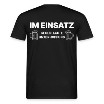 Im Einsatz gegen Unterhopfung – Bier Kellner Beisl - Männer T-Shirt - Schwarz - Hinten - AI Model Male 178 light (178cm)