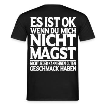 Lustiger Spruch Es ist OK wenn du mich nicht magst - Männer T-Shirt - Schwarz - Hinten - AI Model Male 178 light (178cm)