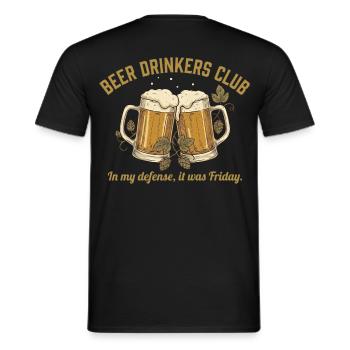 BEER DRINKERS CLUB Bier Spruch Witzig - Männer T-Shirt - Schwarz - Hinten - AI Model Male 178 light (178cm)