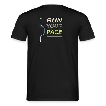 Run Your Pace - Männer T-Shirt - Schwarz - Hinten - AI Model Male 178 light (178cm)