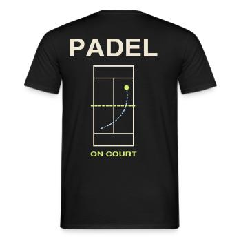 Padel On Court - Männer T-Shirt - Schwarz - Hinten - AI Model Male 178 light (178cm)