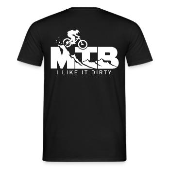 MTB Schmutzige Trails - Männer T-Shirt - Schwarz - Hinten - AI Model Male 178 light (178cm)