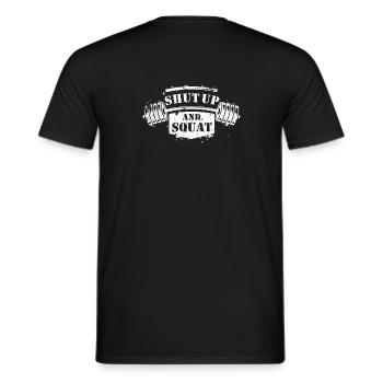 Shut Up And Squat Halt Die Klappe Bodybuilding Gym - Männer T-Shirt - Schwarz - Hinten - AI Model Male 178 light (178cm)