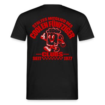 50er Club 1977 – Stolzer Jahrgang - Männer T-Shirt - Schwarz - Hinten - AI Model Male 178 light (178cm)