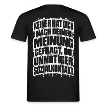 Lustiger Spruch Keiner hat Dich nach Deiner... - Männer T-Shirt - Schwarz - Hinten - AI Model Male 178 light (178cm)