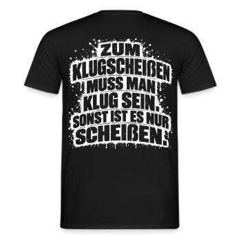 Lustiger Spruch Zum Klugscheißen muss man klug... - Männer T-Shirt - Schwarz - Hinten - AI Model Male 178 light (178cm)