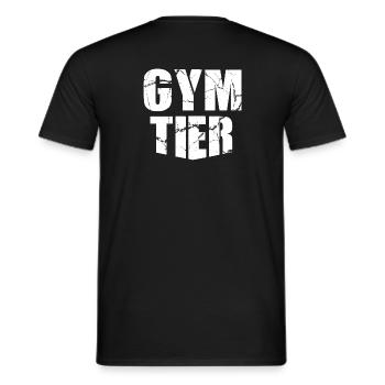 Gymtier Bodybuilding Gym Fitness Tier Rückenmotiv - Männer T-Shirt - Schwarz - Hinten - AI Model Male 178 light (178cm)