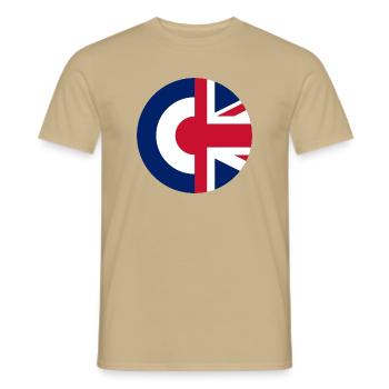 Britische Mods - Männer T-Shirt - Sandbeige - Vorne - AI Model Male 178 light (178cm)