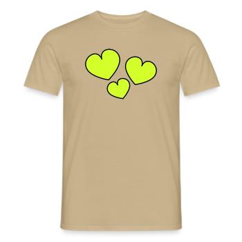 ICH LIEBE DICH. ICH LIEBE DICH. LIEBE. LIEBE. HERZ - Männer T-Shirt - Sandbeige - Vorne - AI Model Male 178 light (178cm)