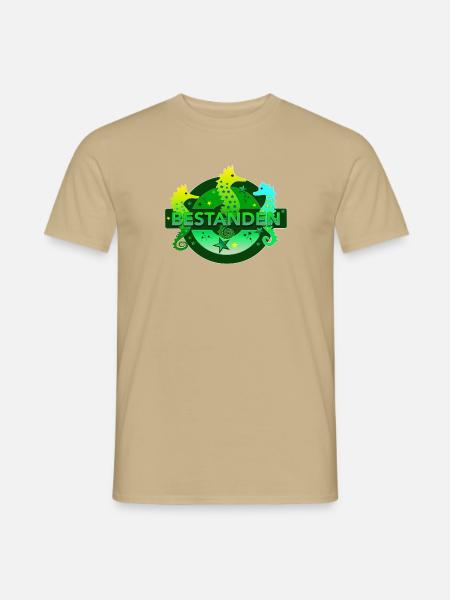 bestanden Seepferdchen Schwimmabzeichen Prüfung - Männer T-Shirt - Sandbeige