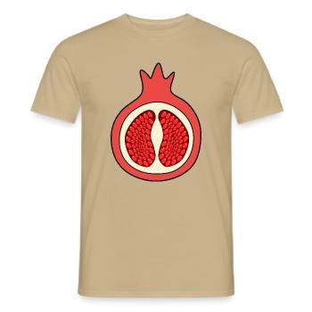 Granatapfel Apfel Frucht rot rote Früchte vegan - Männer T-Shirt - Sandbeige - Vorne - AI Model Male 178 light (178cm)