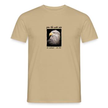 Steinadler - Join the wild side - Fotoprint - Männer T-Shirt - Sandbeige - Vorne - AI Model Male 178 light (178cm)