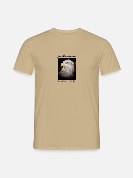 Steinadler - Join the wild side - Fotoprint - Männer T-Shirt - Sandbeige