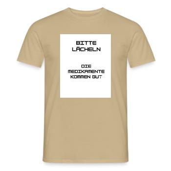 Keep Smiling - Männer T-Shirt - Sandbeige - Vorne - AI Model Male 178 light (178cm)