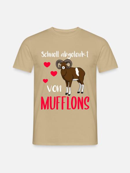 Mufflon Wildschaf Muffelwild - Männer T-Shirt - Sandbeige