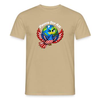 Frieden für alle – USA - Männer T-Shirt - Sandbeige - Vorne - AI Model Male 178 light (178cm)