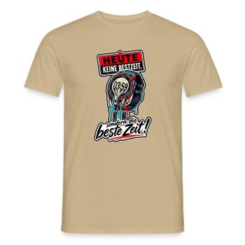 Heute keine Bestzeit, sondern die beste Zeit - Männer T-Shirt - Sandbeige - Vorne - AI Model Male 178 light (178cm)