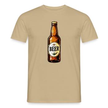 Bierflasche Retro-Design - Männer T-Shirt - Sandbeige - Vorne - AI Model Male 178 light (178cm)