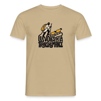 Die Wege der Transhumanz - Männer T-Shirt - Sandbeige - Vorne - AI Model Male 178 light (178cm)