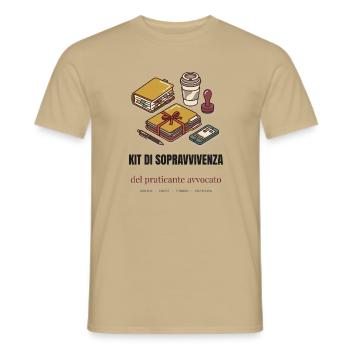 Überlebens-Kit für Anwälte - Männer T-Shirt - Sandbeige - Vorne - AI Model Male 178 light (178cm)