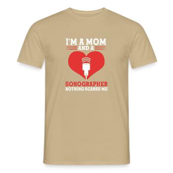 Kardiographie Kardiogramm - Männer T-Shirt - Sandbeige - Vorne - AI Model Male 178 light (178cm)