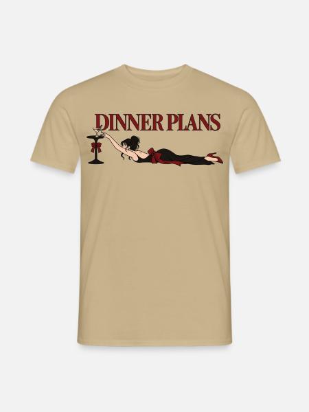 Dinner Plans Martini Girl - Männer T-Shirt - Sandbeige