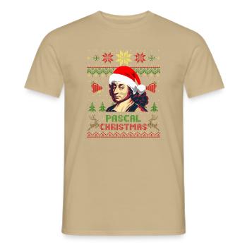 Blaise Pascal Pascal Weihnachten - Männer T-Shirt - Sandbeige - Vorne - AI Model Male 178 light (178cm)
