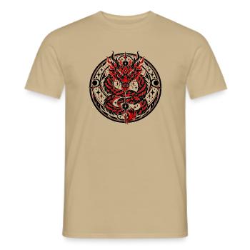 Himmlisches chinesisches Drachenemblem - Männer T-Shirt - Sandbeige - Vorne - AI Model Male 178 light (178cm)