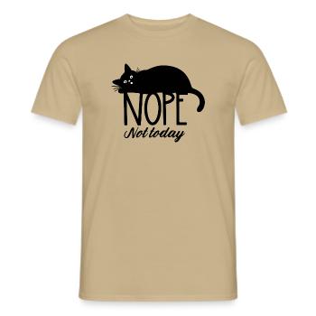 Nope not today cat  - Männer T-Shirt - Sandbeige - Vorne - AI Model Male 178 light (178cm)
