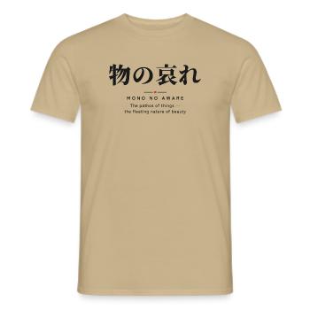 Mono no Aware 物の哀れ — Die vergängliche Schönheit - Männer T-Shirt - Sandbeige - Vorne - AI Model Male 178 light (178cm)