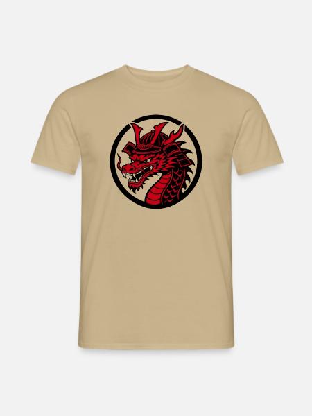 Samurai-Drache – Traditioneller japanischer Krieger - Männer T-Shirt - Sandbeige