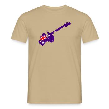 Purple Austral Guitar - Männer T-Shirt - Sandbeige - Vorne - AI Model Male 178 light (178cm)