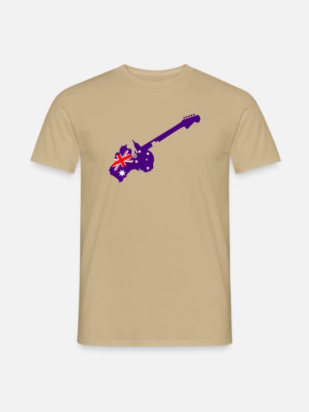 Purple Austral Guitar - Männer T-Shirt - Sandbeige