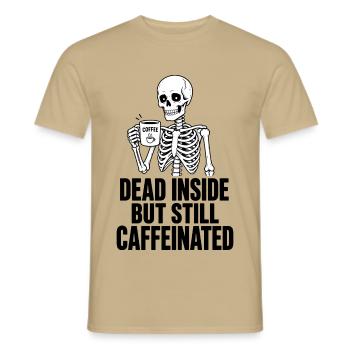 Caffee Skelett Noir - Männer T-Shirt - Sandbeige - Vorne - AI Model Male 178 light (178cm)