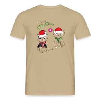 Merry Christmas - Männer T-Shirt - Sandbeige - Vorne - AI Model Male 178 light (178cm)