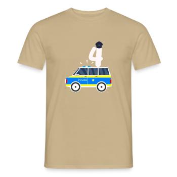 4. Geburtstag Junge Polizeiauto 4 Jahre Polizei - Männer T-Shirt - Sandbeige - Vorne - AI Model Male 178 light (178cm)