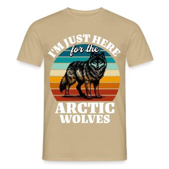 Lustige Polarwolf Sprüche - Männer T-Shirt - Sandbeige - Vorne - AI Model Male 178 light (178cm)