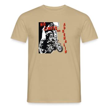 adrenalin no limits mx - Männer T-Shirt - Sandbeige - Vorne - AI Model Male 178 light (178cm)
