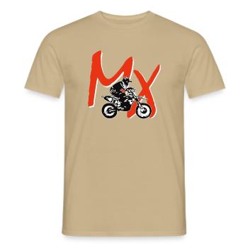 mx enduro - Männer T-Shirt - Sandbeige - Vorne - AI Model Male 178 light (178cm)
