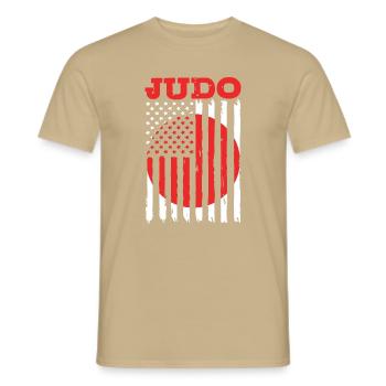 Judo - Männer T-Shirt - Sandbeige - Vorne - AI Model Male 178 light (178cm)