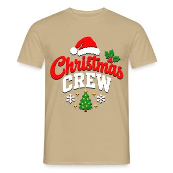 Weihnachtscrew Logo - Männer T-Shirt - Sandbeige - Vorne - AI Model Male 178 light (178cm)