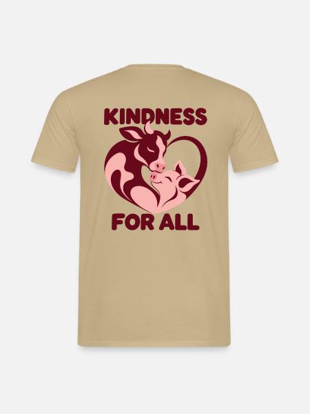 Kindness For All Animals - Männer T-Shirt - Sandbeige