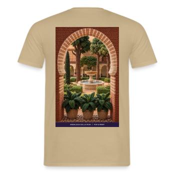 Andalusische Hofromantik - Männer T-Shirt - Sandbeige - Hinten - AI Model Male 178 light (178cm)
